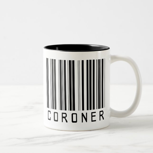 Tasse 2 Couleurs Code barres de coroner (Droit)