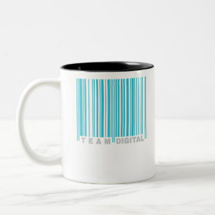 Tasse 2 Couleurs Code-barres numérique d'équipe pour les nerds