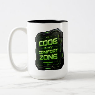 Tasse 2 Couleurs Code est ma zone de confort Cyberpunk Programmeur