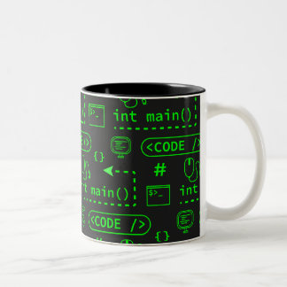 Tasse 2 Couleurs Code et substance - noir