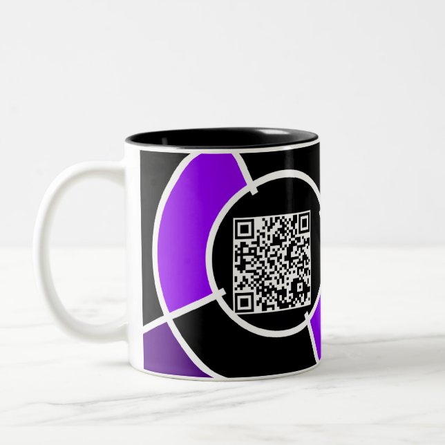 Tasse 2 Couleurs code QR du bullseye mauve (Gauche)