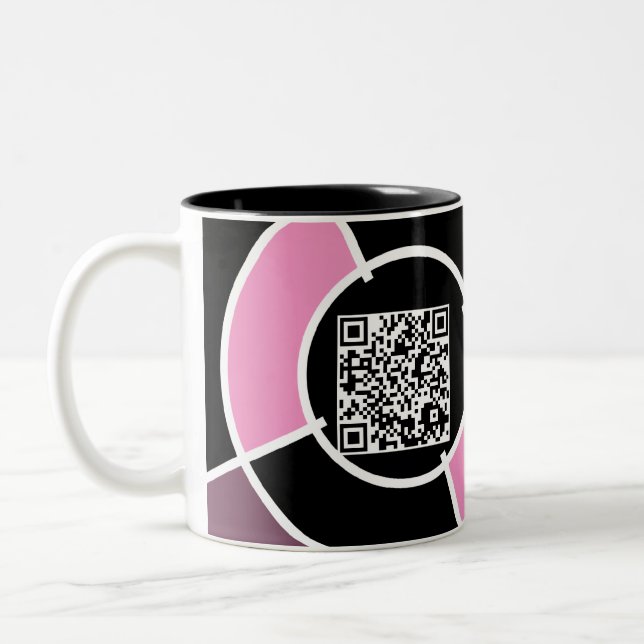 Tasse 2 Couleurs code rose de la boudine QR (Gauche)