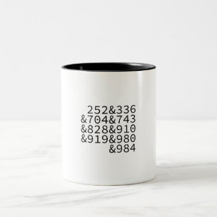 Tasse 2 Couleurs Codes régionaux Caroline du Nord