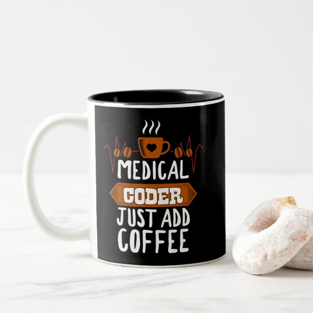 Tasse 2 Couleurs Codeur Médicale Ajoutez Juste Amateurs De Café Coe (Avec donut)