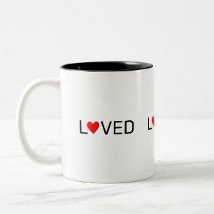 Tasse 2 Couleurs Cœur aimé personnalisé moderne