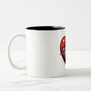 Tasse 2 Couleurs Cœur Anatomique avec Battement de Vie