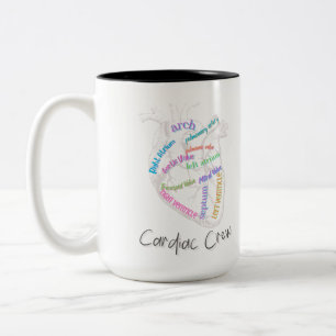 Tasse 2 Couleurs Coeur anatomique de l'équipage cardiaque