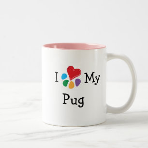 Tasse 2 Couleurs Coeur animal de Lover_I mon carlin