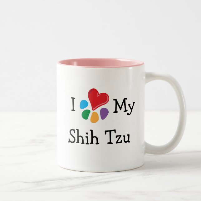 Tasse 2 Couleurs Coeur animal de Lover_I mon Shih Tzu (Droit)