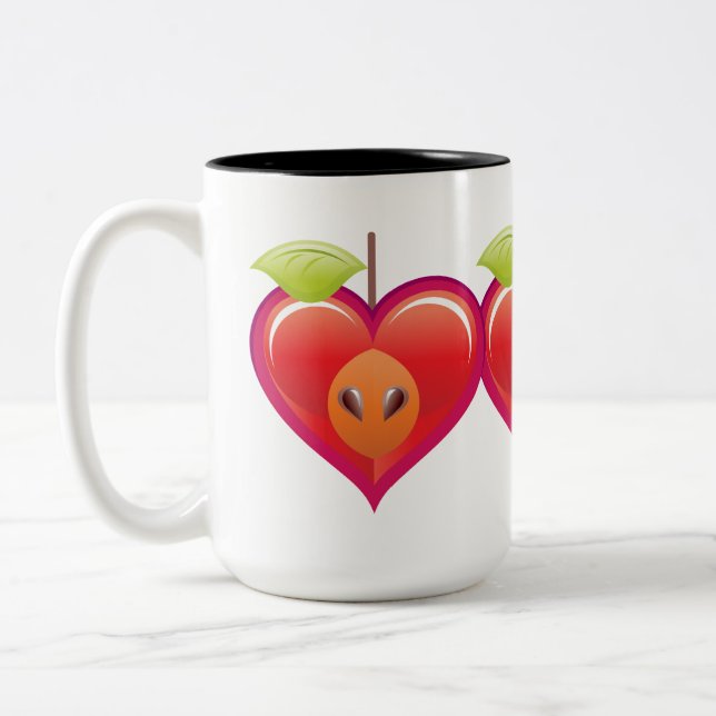 Tasse 2 Couleurs Coeur Apple (Gauche)