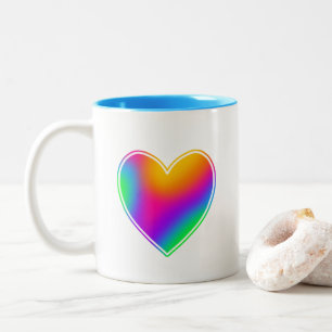 Tasse 2 Couleurs Coeur arc-en-ciel