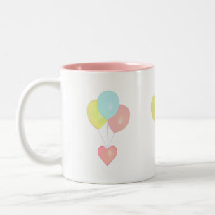 Tasse 2 Couleurs Coeur avec ballons
