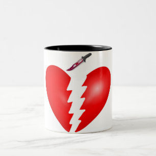 Tasse 2 Couleurs Coeur avec couteau