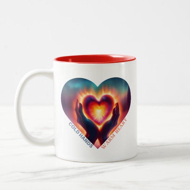 Tasse 2 Couleurs Coeur chaud des mains froides (Gauche)