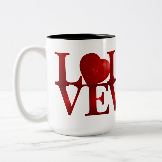 Tasse 2 Couleurs Coeur d'amour (Gauche)