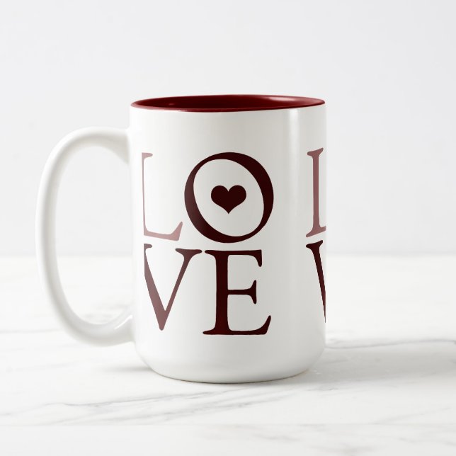 Tasse 2 Couleurs Coeur d'amour (Gauche)