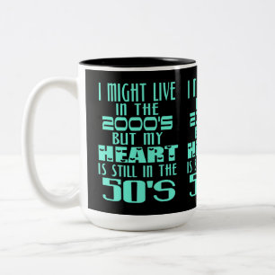 Tasse 2 Couleurs Coeur dans les années 50