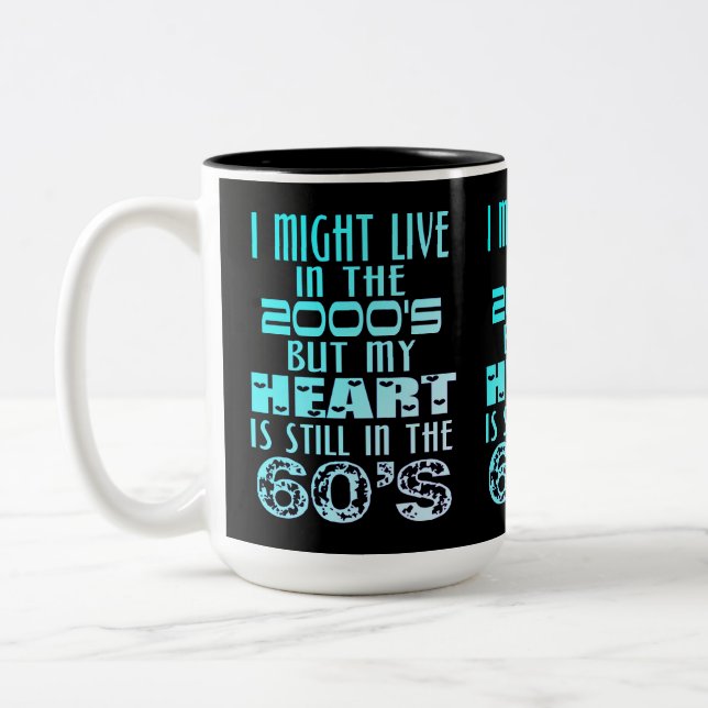 Tasse 2 Couleurs Coeur dans les années 60 (Gauche)