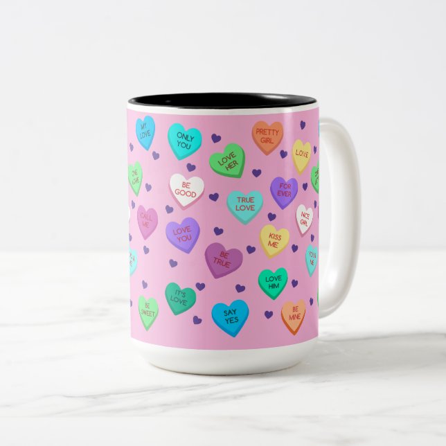 Tasse 2 Couleurs Coeur de conversation (Devant droit)