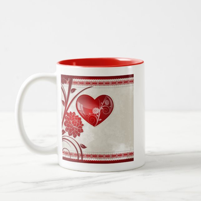 Tasse 2 Couleurs Coeur de fleur (Gauche)