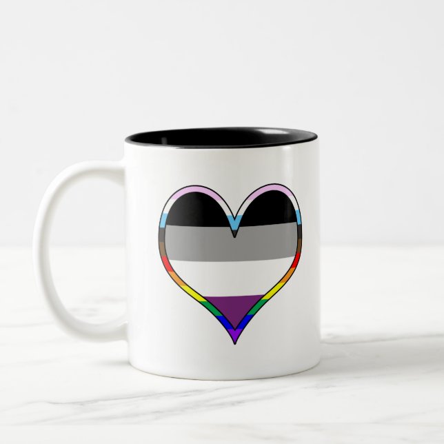 Tasse 2 Couleurs Coeur de la Fierté d'As (Gauche)