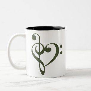 Tasse 2 Couleurs Coeur de musique Coeur de basse basse aigu - Coeur
