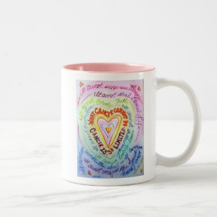 Tasse 2 Couleurs Coeur du cancer arc-en-ciel