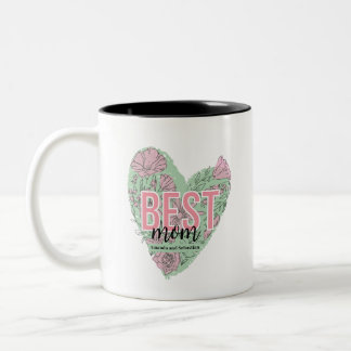 Tasse 2 Couleurs Cœur Floral Moderne