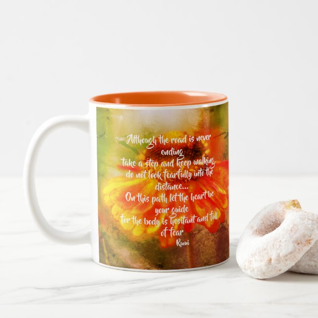 Tasse 2 Couleurs Coeur Soyez votre guide Citation Inspirationnelle  (Avec donut)