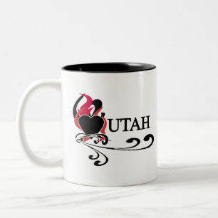 Tasse 2 Couleurs Coeur Utah du feu
