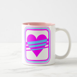 Tasse 2 Couleurs Coeur vintage et rayures du tigre 80s de Corey
