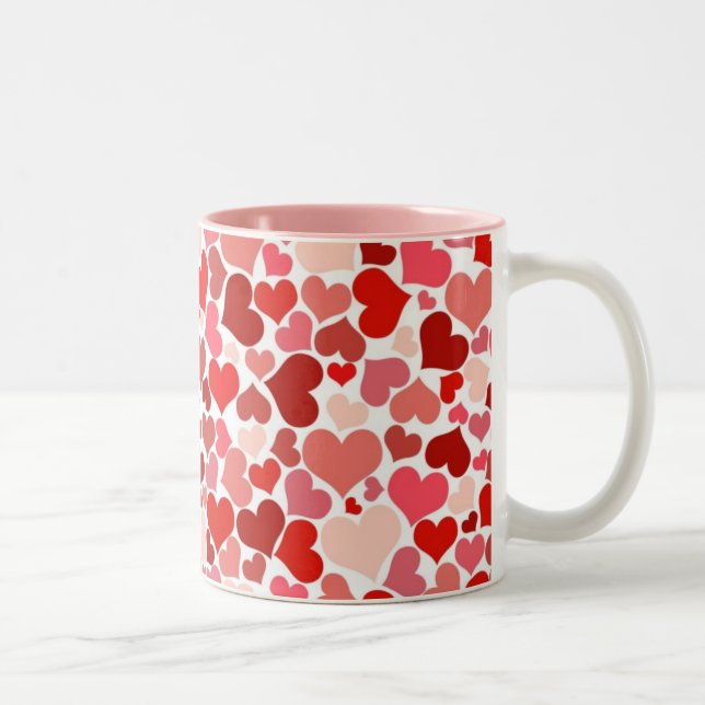 Tasse 2 Couleurs Coeurs (Droit)