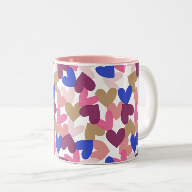 Tasse 2 Couleurs Coeurs (Devant droit)