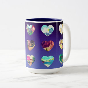 Tasse 2 Couleurs Coeurs aquarelle