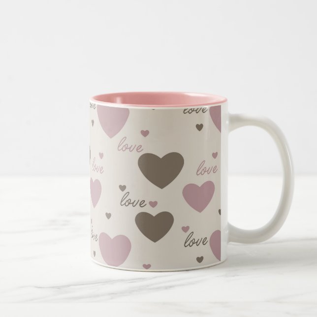 Tasse 2 Couleurs Coeurs d'amour (Droit)