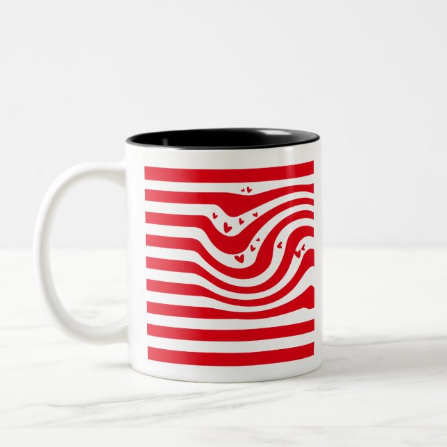 Tasse 2 Couleurs Coeurs d'amour abstraits (Gauche)