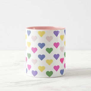 Tasse 2 Couleurs Cœurs d'amour colorés