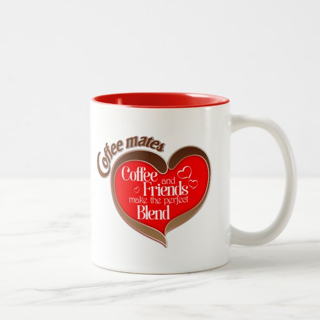 Tasse 2 Couleurs Coeurs de café (Droit)