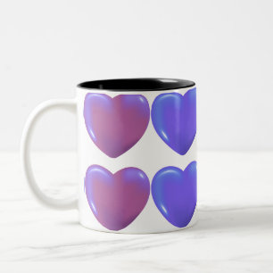 Tasse 2 Couleurs Coeurs de couverture bébé violet
