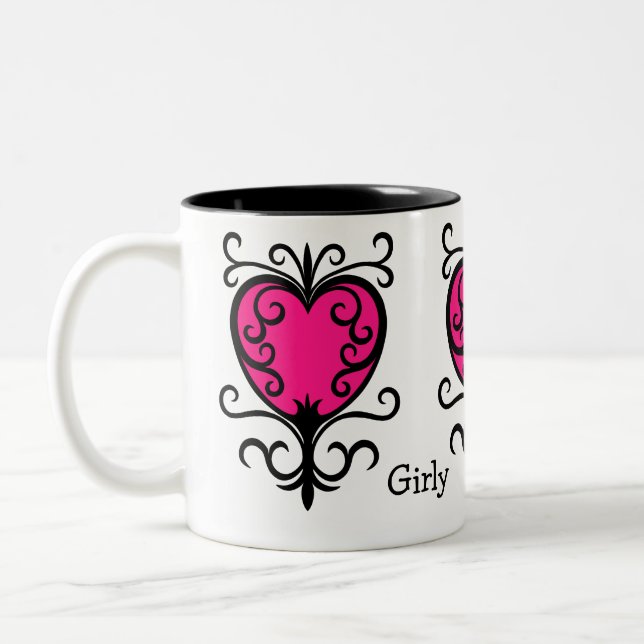 Tasse 2 Couleurs Coeurs de fille (Gauche)