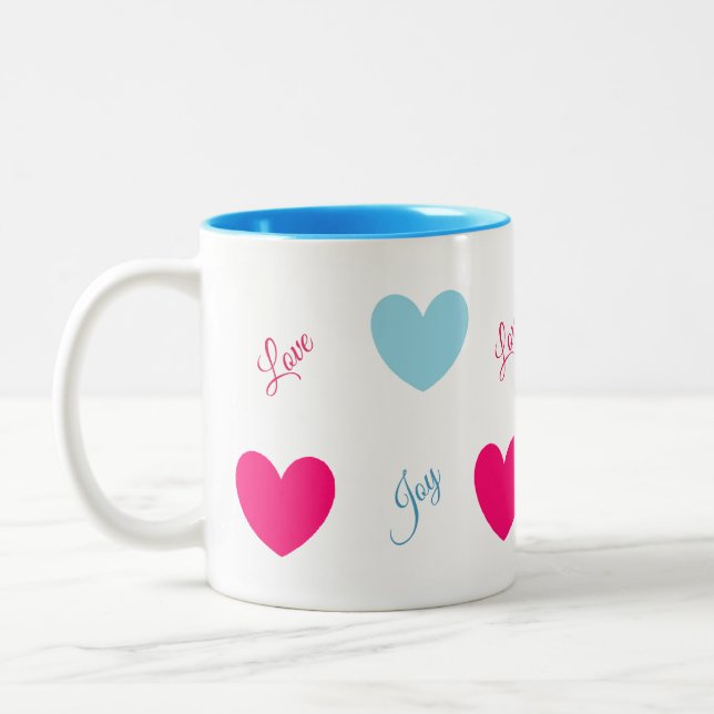 Tasse 2 Couleurs Coeurs de joie et d'amour (Gauche)