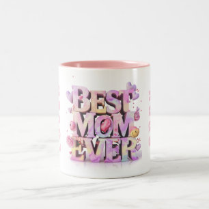 Tasse 2 Couleurs *~* Coeurs de la fête des mères Hugs aimés Fleurs