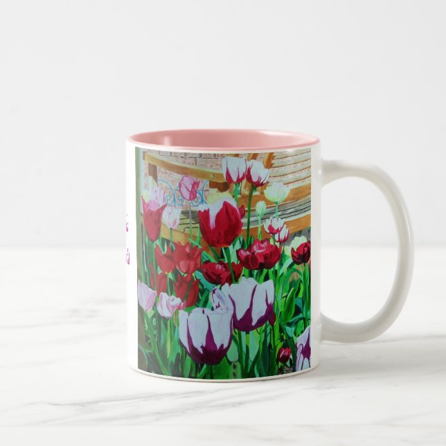 Tasse 2 Couleurs Coeurs de satin (Droit)