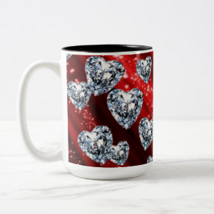 Tasse 2 Couleurs Coeurs Diamond de Red Sparkle