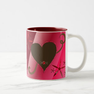 Tasse 2 Couleurs Cœurs en Chocolat