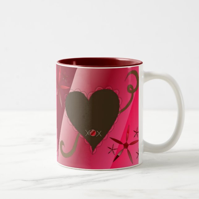 Tasse 2 Couleurs Cœurs en Chocolat (Droit)