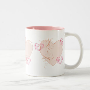 Tasse 2 Couleurs Coeurs rose et rose
