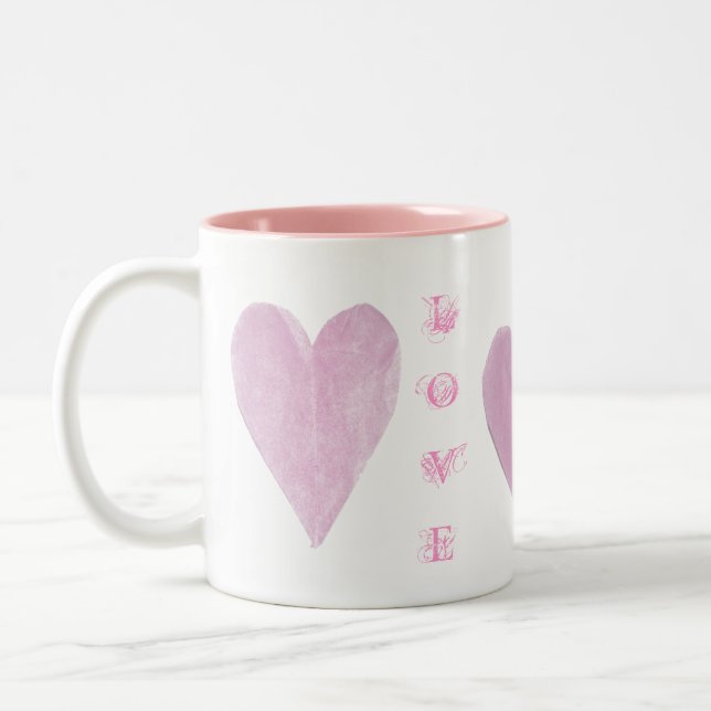 Tasse 2 Couleurs Cœurs roses (Gauche)
