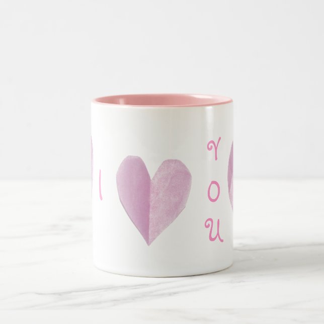 Tasse 2 Couleurs Cœurs roses (Centre)