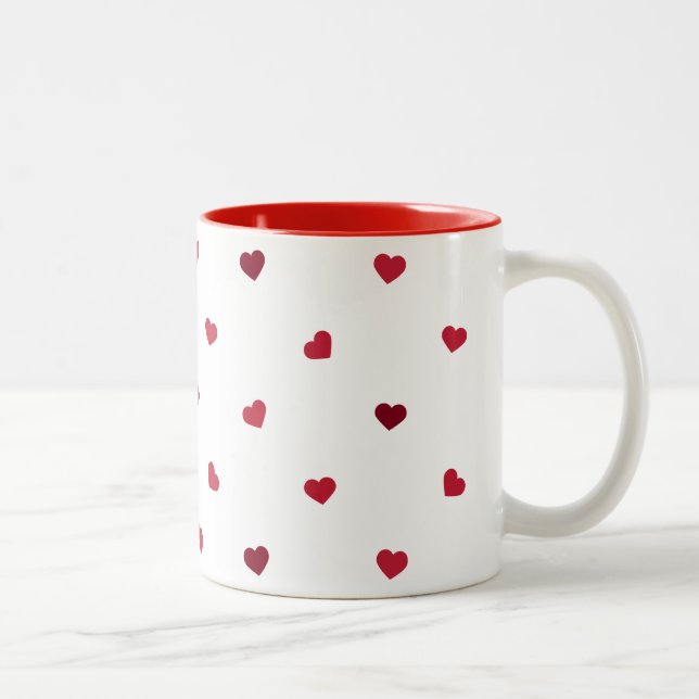 Tasse 2 Couleurs Coeurs rouges (Droit)